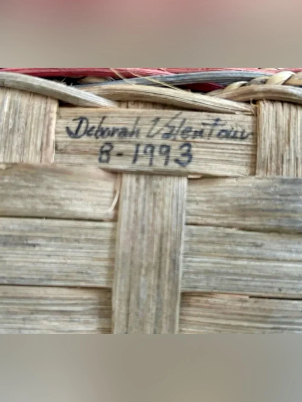 Handmade basket signed